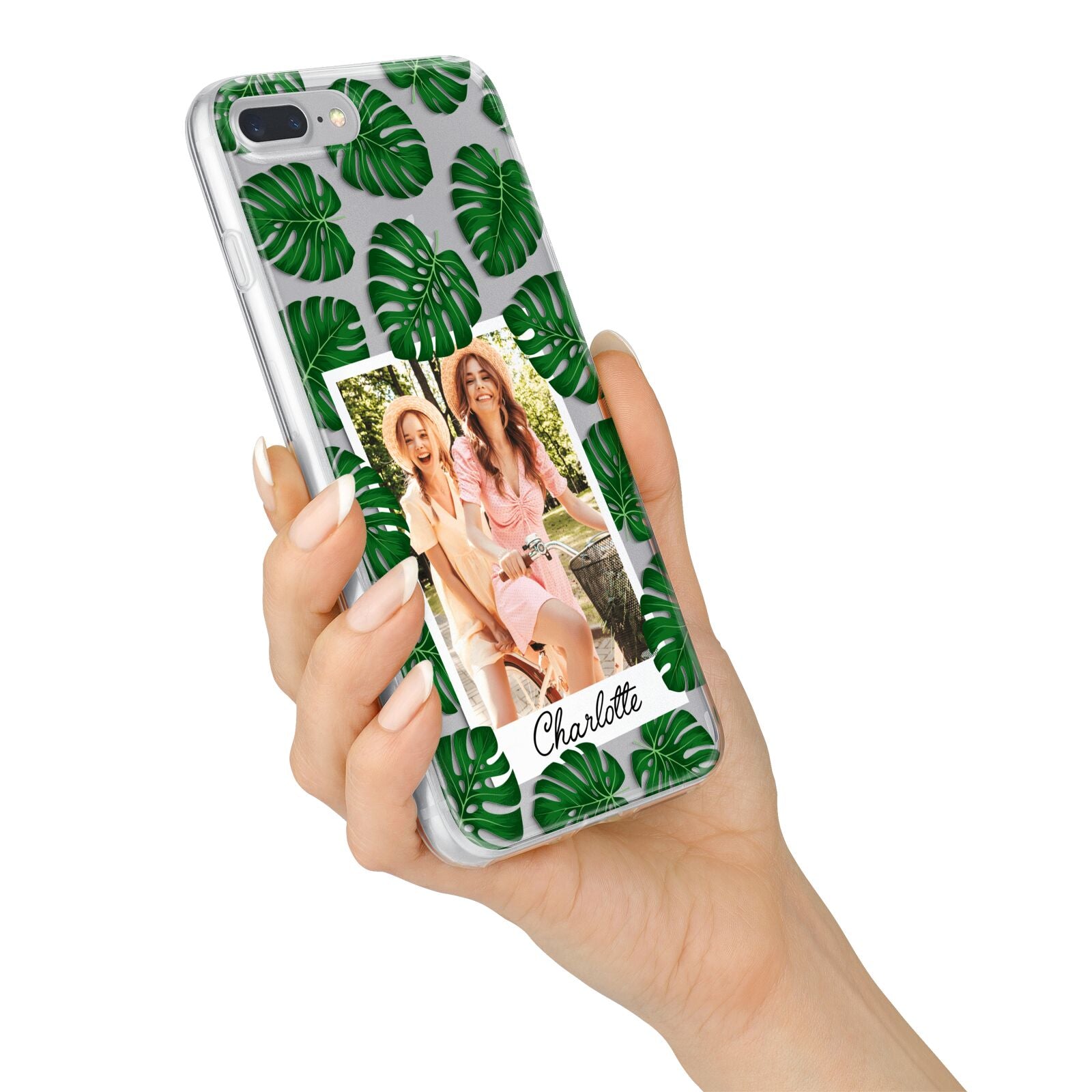 Monstera Leaf Instant Photo iPhone 7 Plus Bumper Case on Silver iPhone Alternative Image