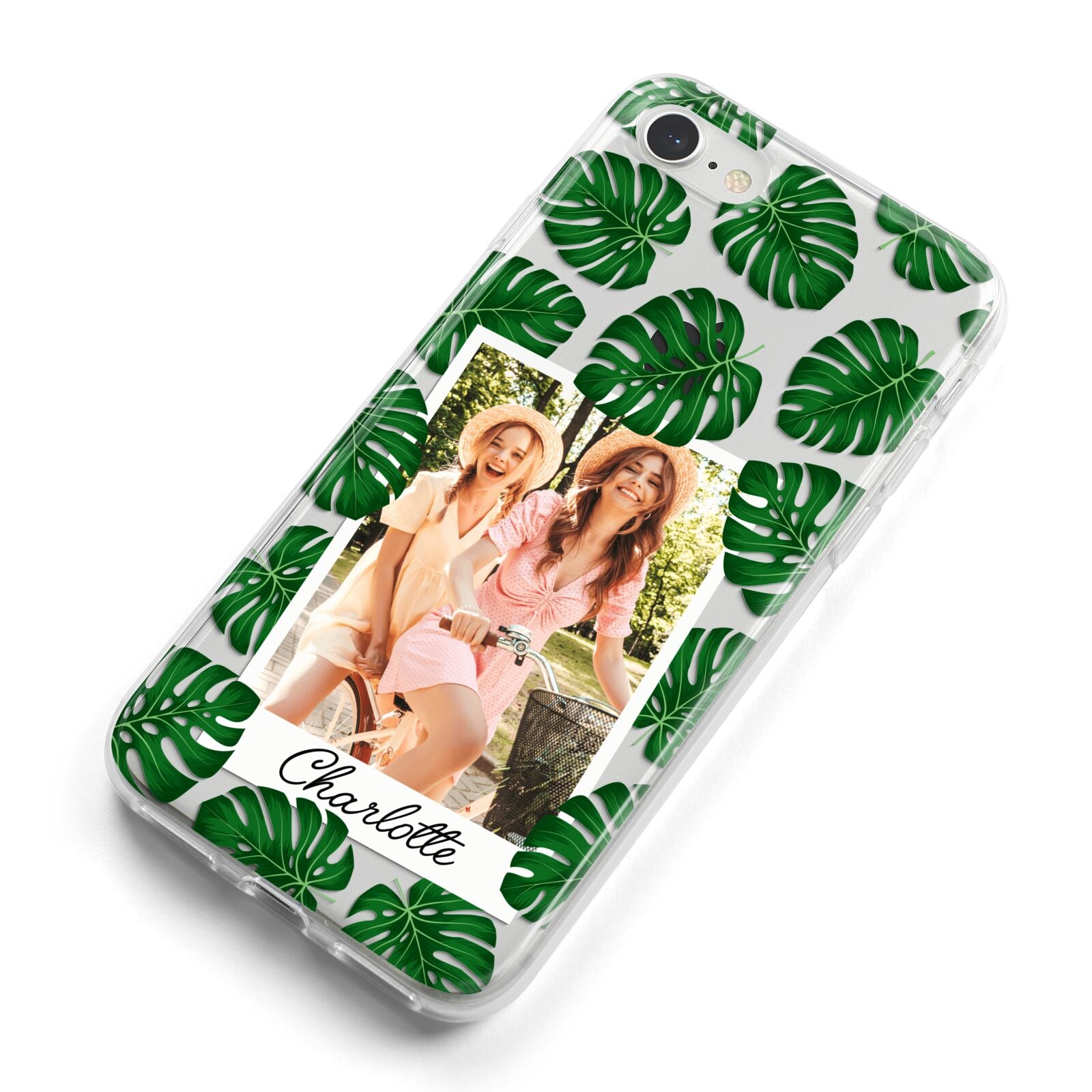 Monstera Leaf Instant Photo iPhone 8 Bumper Case on Silver iPhone Alternative Image