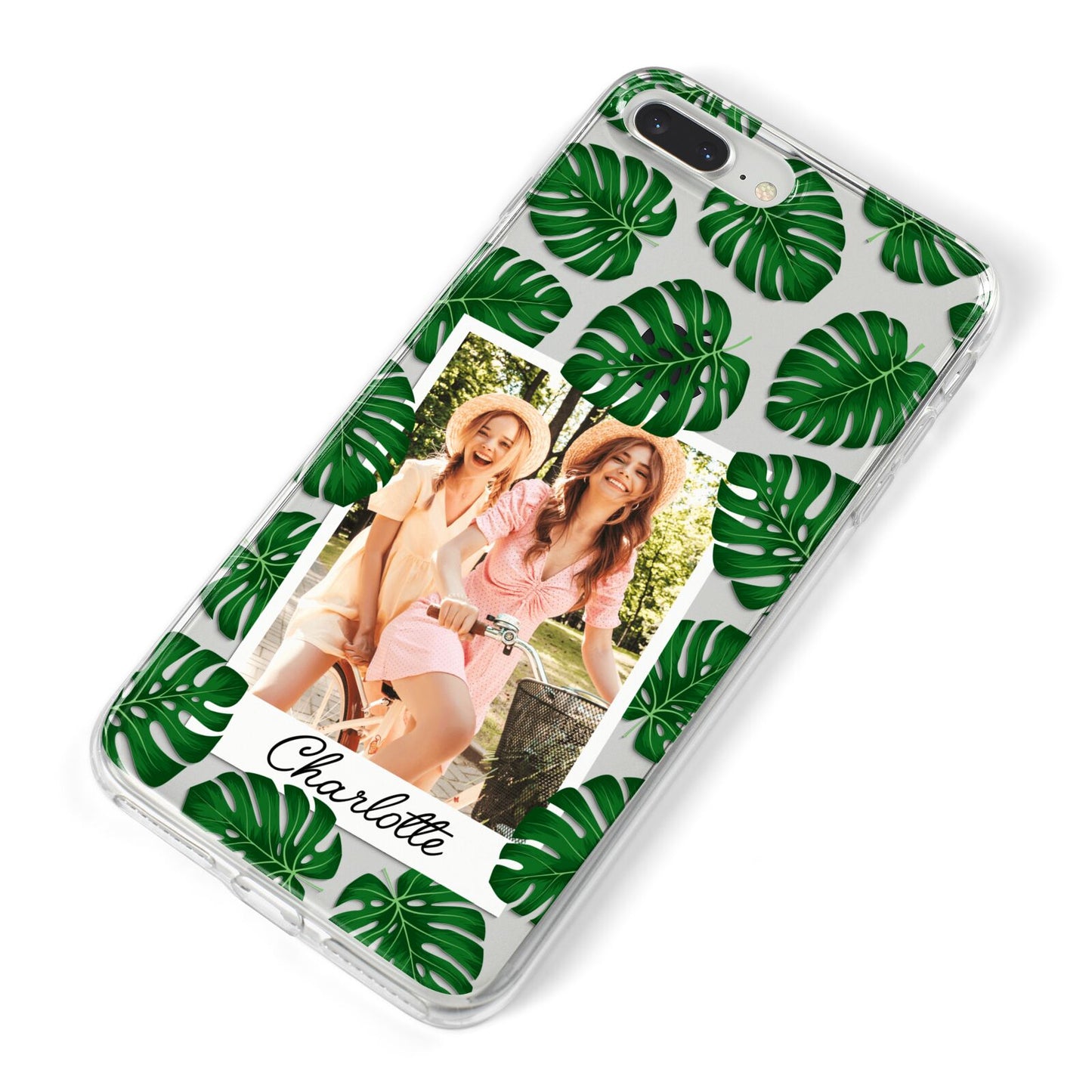Monstera Leaf Instant Photo iPhone 8 Plus Bumper Case on Silver iPhone Alternative Image
