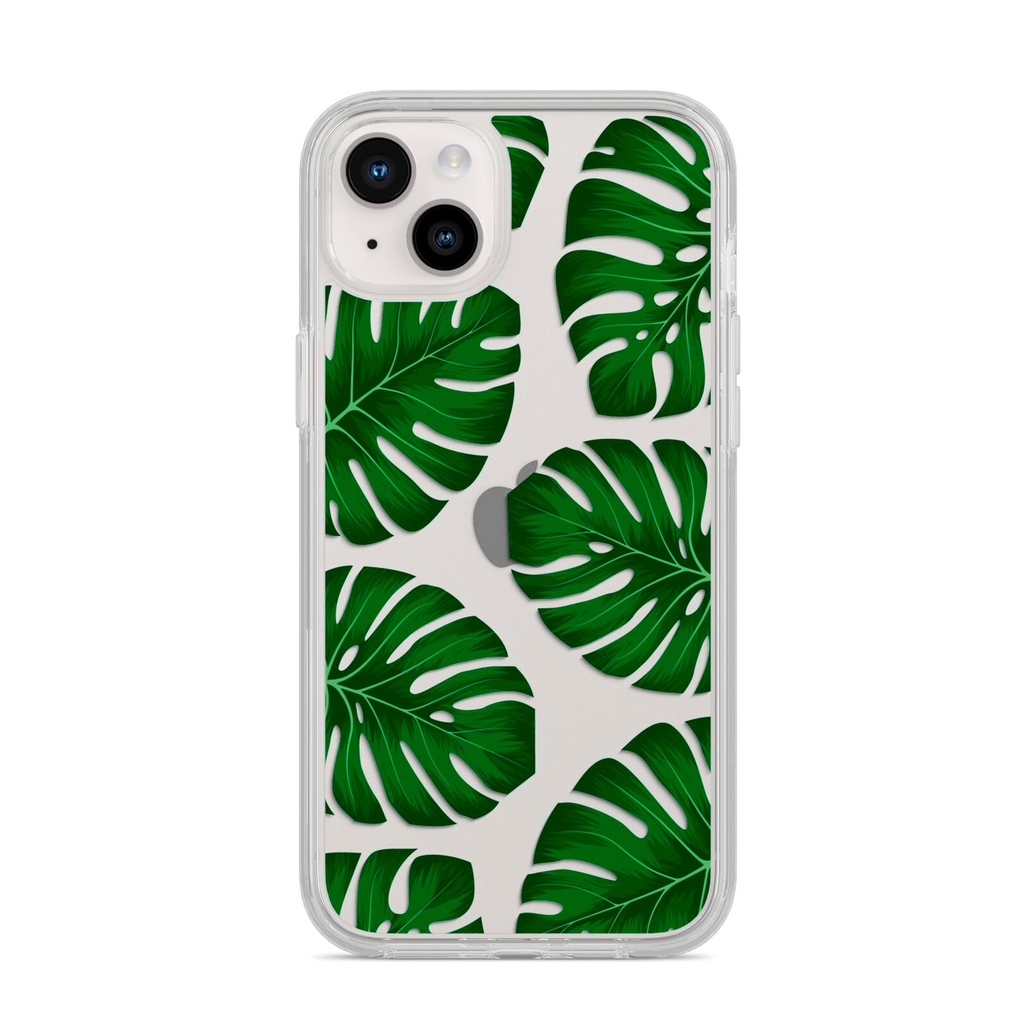 Monstera Leaf iPhone 14 Plus Clear Tough Case Starlight