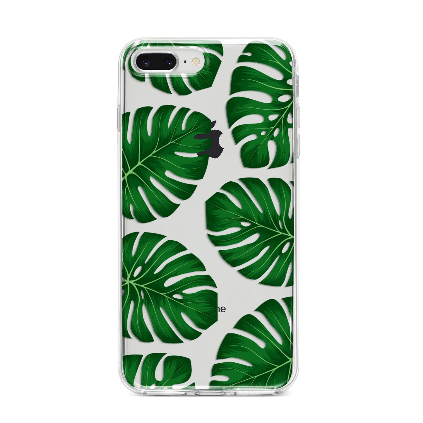 Monstera Leaf iPhone 8 Plus Bumper Case on Silver iPhone
