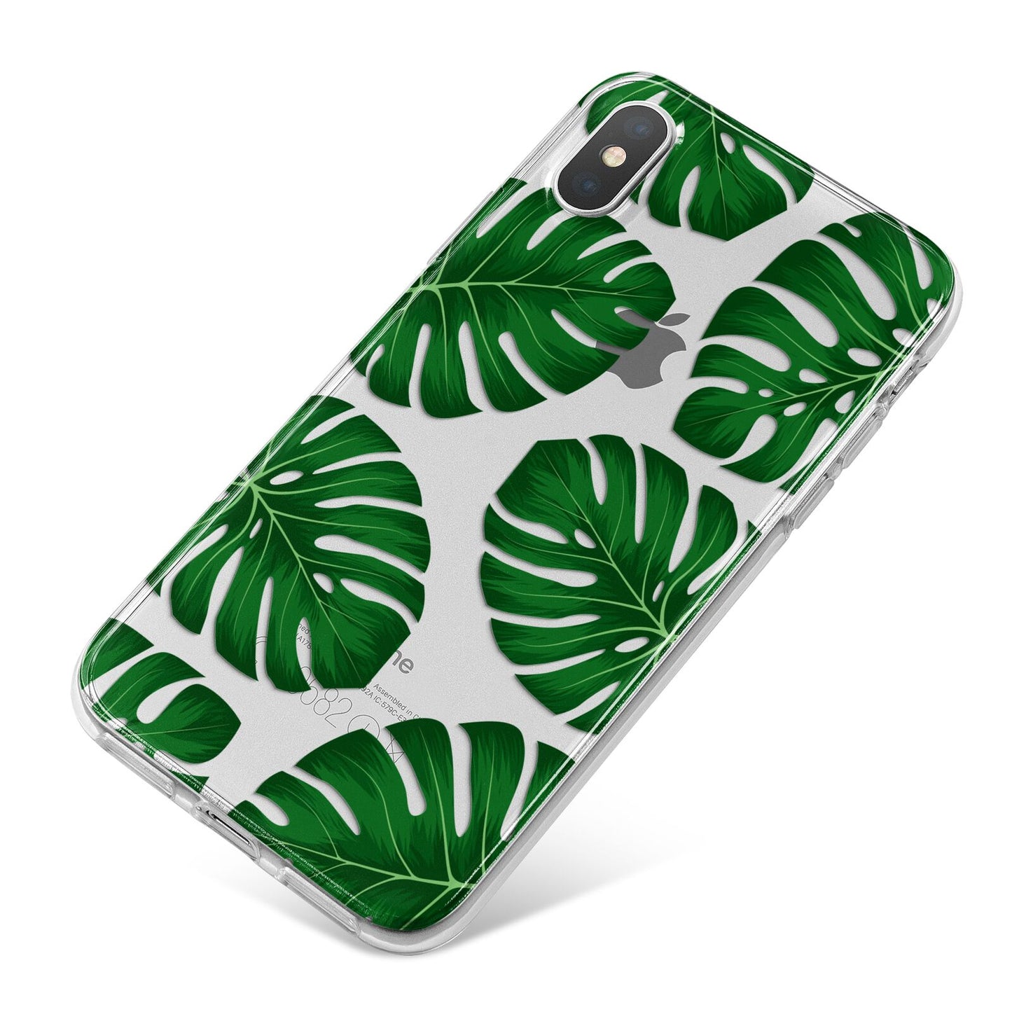 Monstera Leaf iPhone X Bumper Case on Silver iPhone