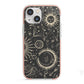 Moon Phases iPhone 13 Mini TPU Impact Case with Pink Edges