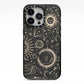 Moon Phases iPhone 13 Pro Black Impact Case on Silver phone