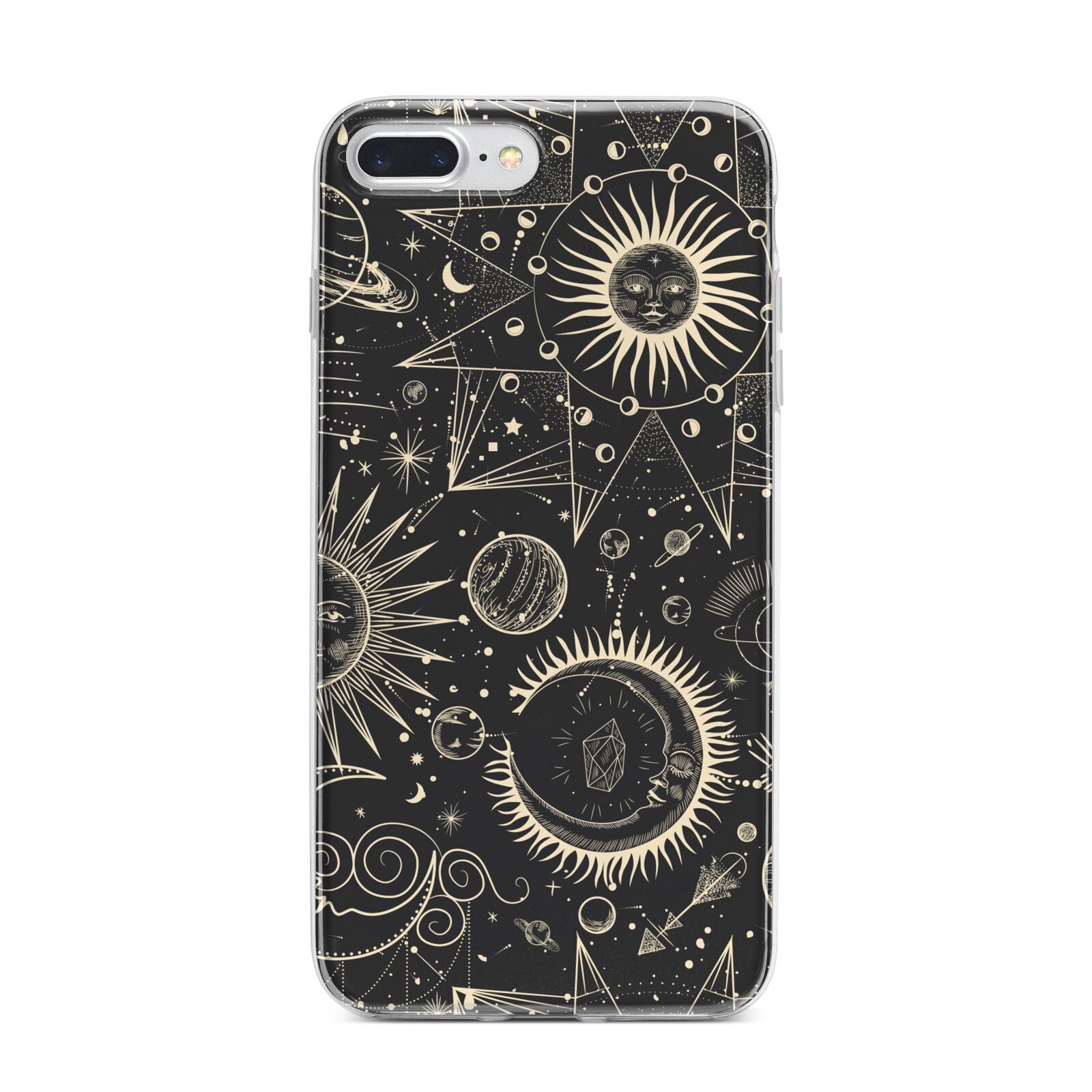 Moon Phases iPhone 7 Plus Bumper Case on Silver iPhone
