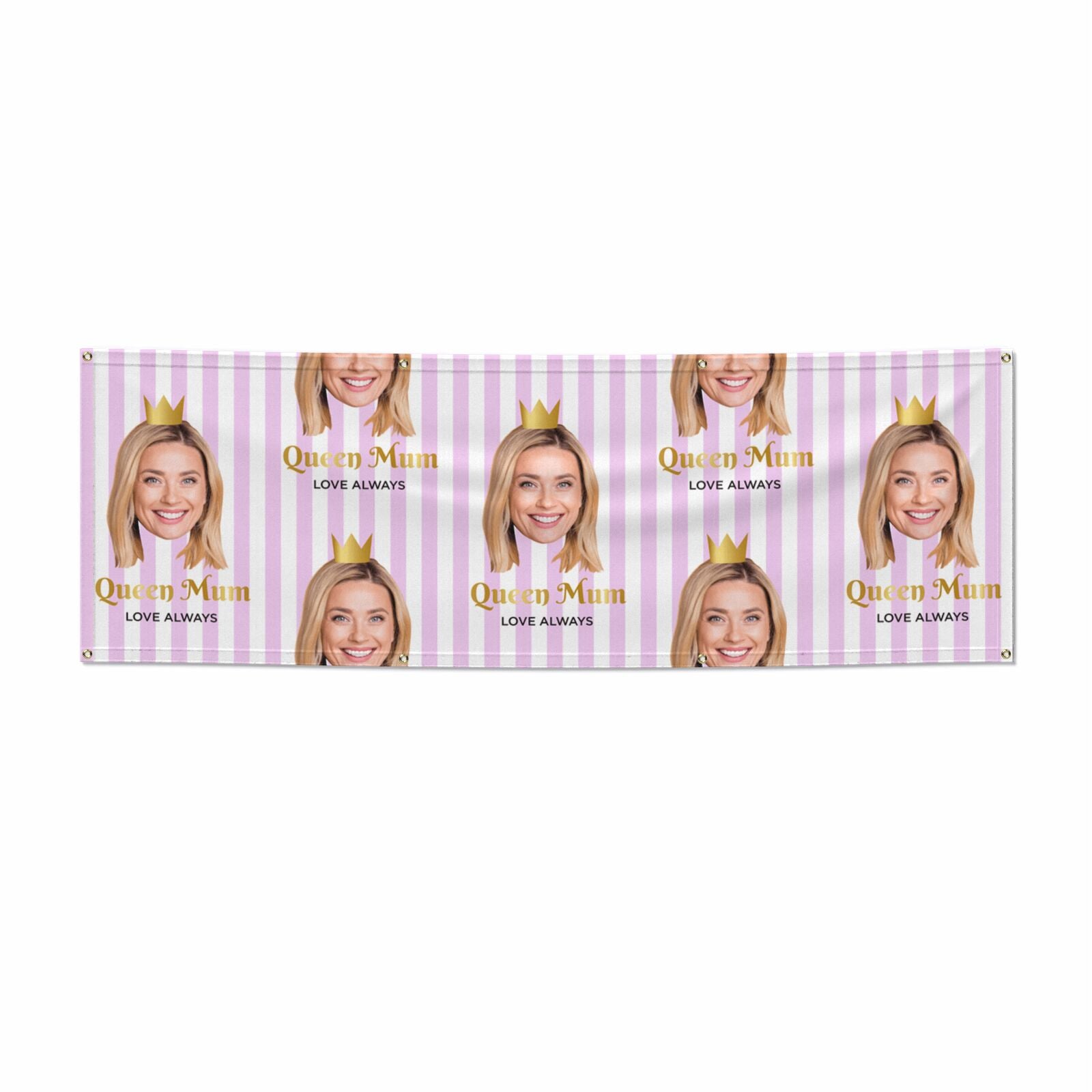 Mothers Day Photo Face 6x2 Vinly Banner with Grommets