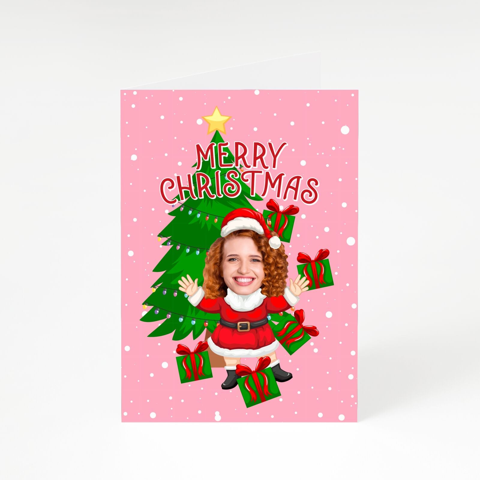 Mrs Santa Photo Face A5 Greetings Card