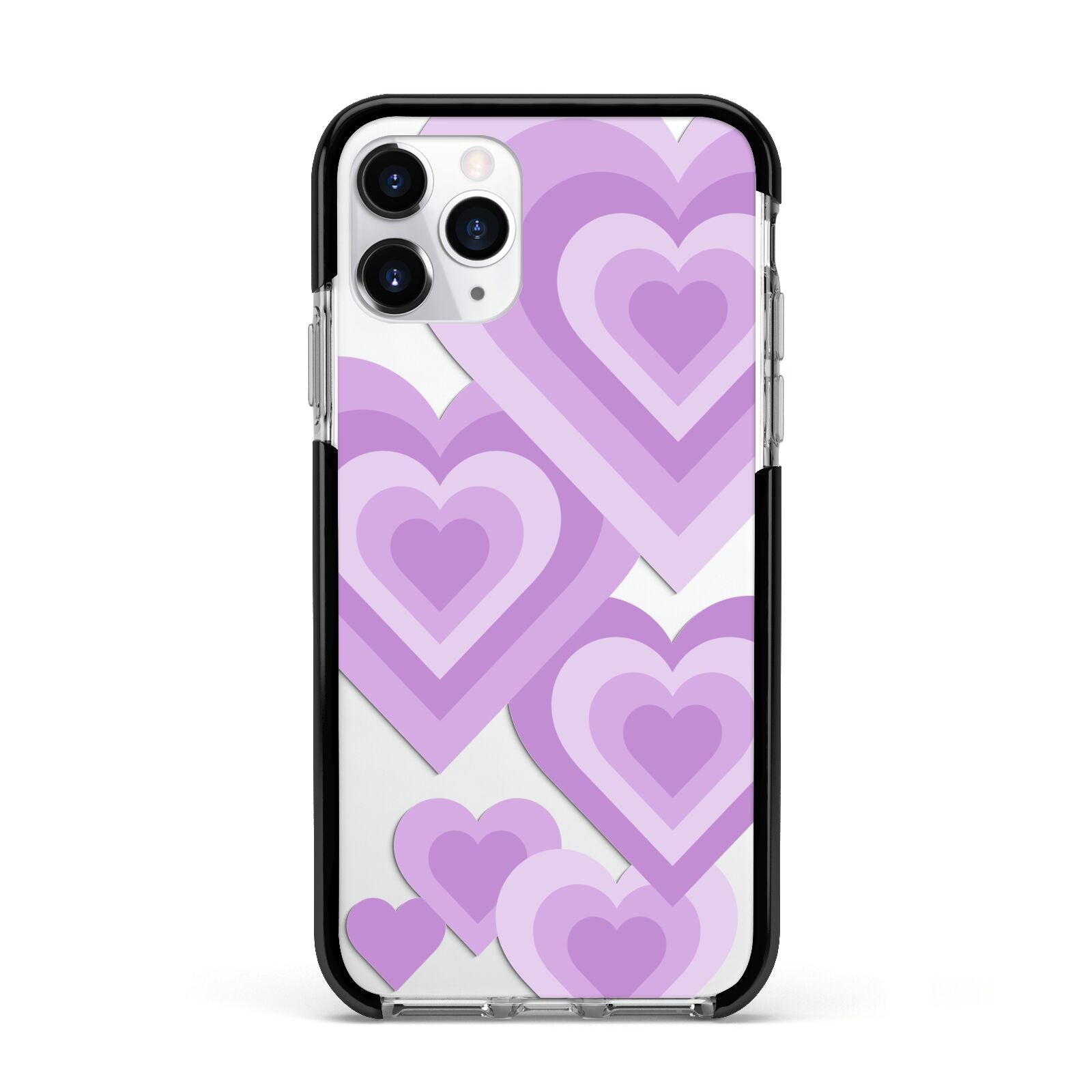 Multi Heart Apple iPhone 11 Pro in Silver with Black Impact Case