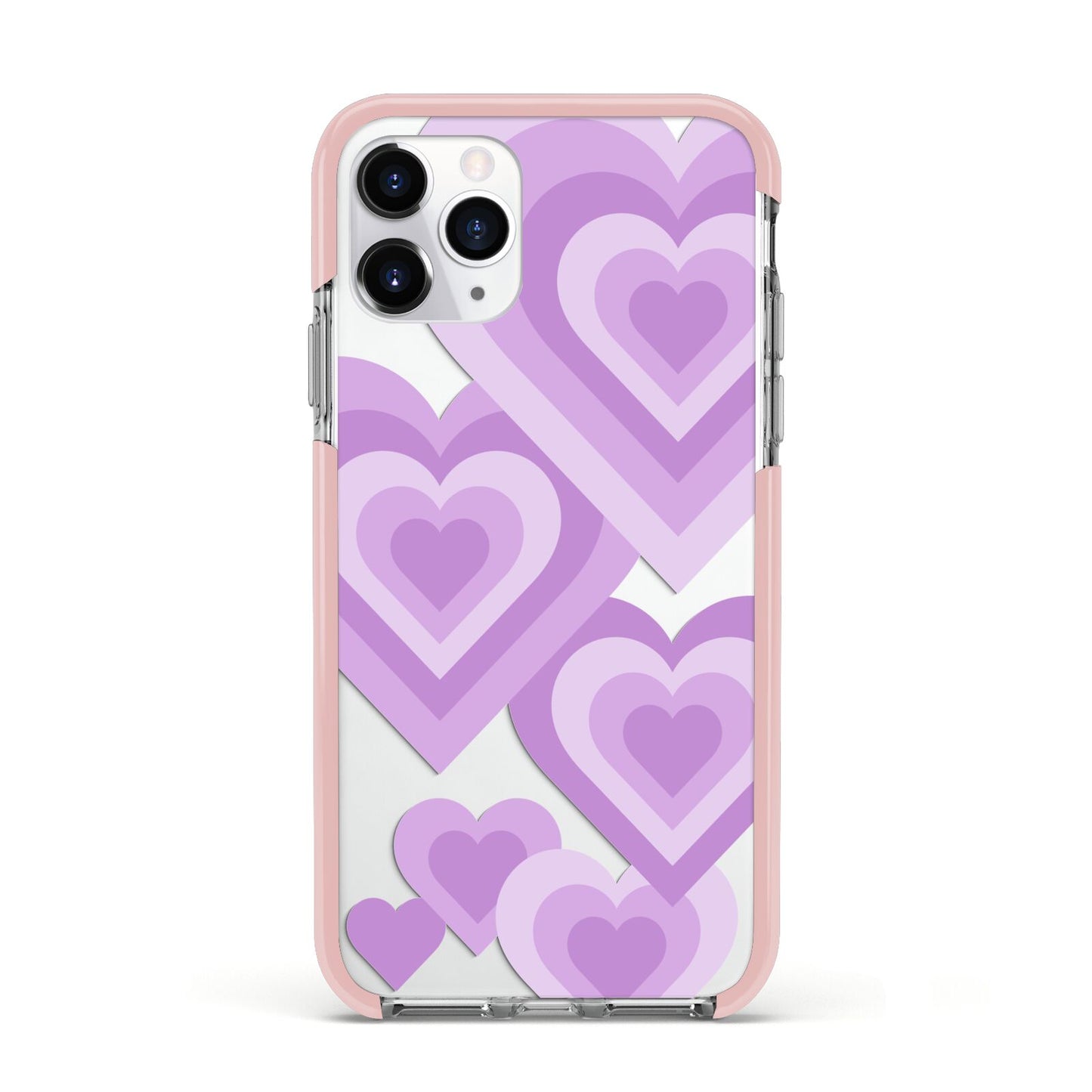 Multi Heart Apple iPhone 11 Pro in Silver with Pink Impact Case