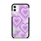 Multi Heart Apple iPhone 11 in White with Black Impact Case