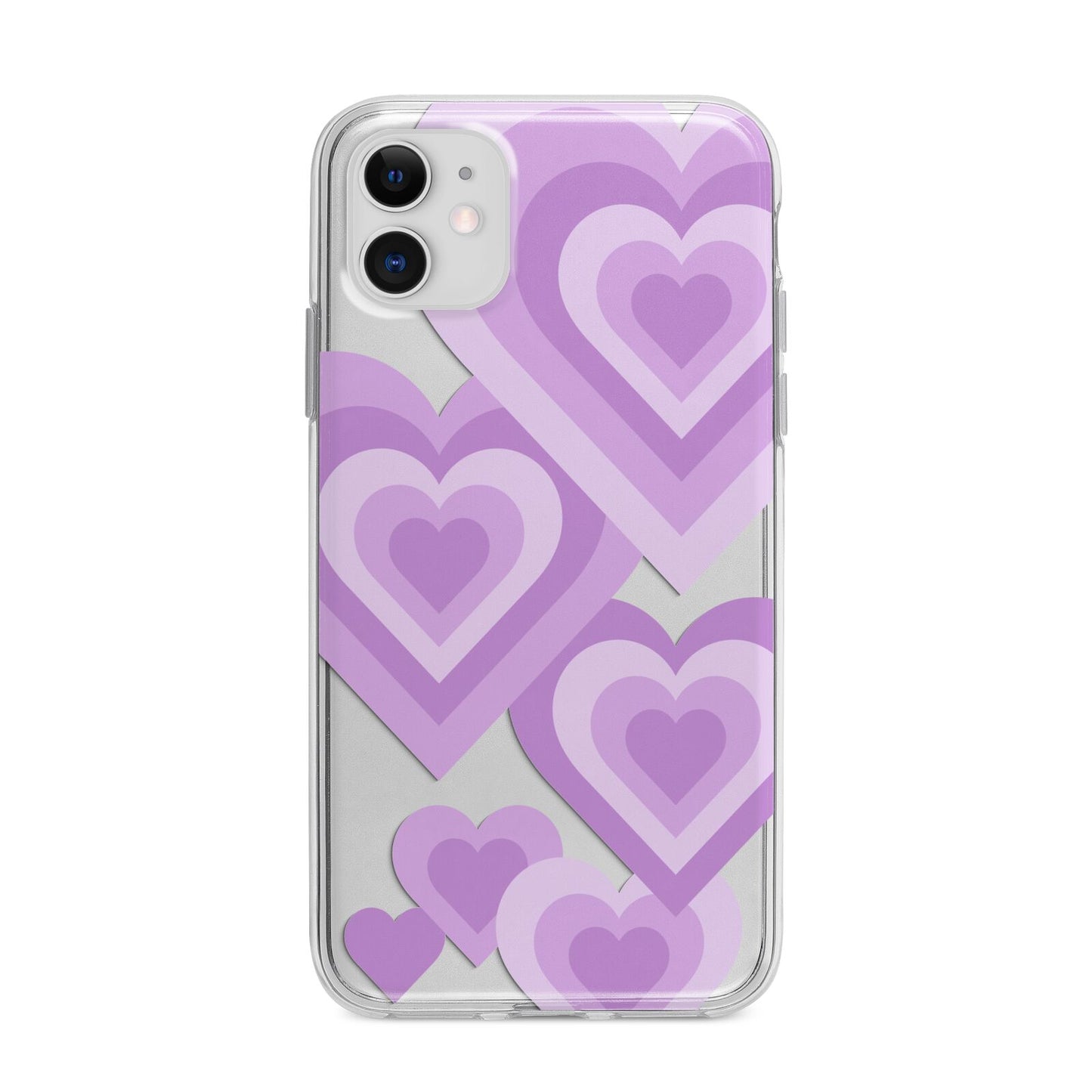 Multi Heart Apple iPhone 11 in White with Bumper Case