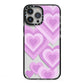 Multi Heart iPhone 13 Pro Max Black Impact Case on Silver phone