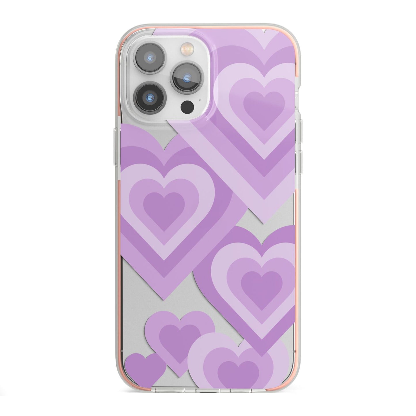 Multi Heart iPhone 13 Pro Max TPU Impact Case with Pink Edges
