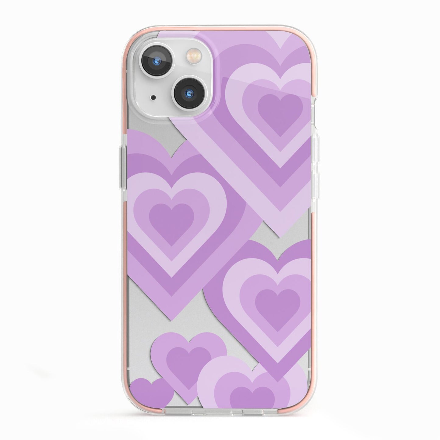 Multi Heart iPhone 13 TPU Impact Case with Pink Edges