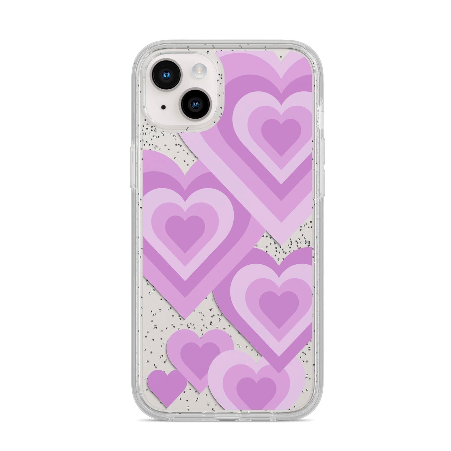 Multi Heart iPhone 14 Plus Glitter Tough Case Starlight