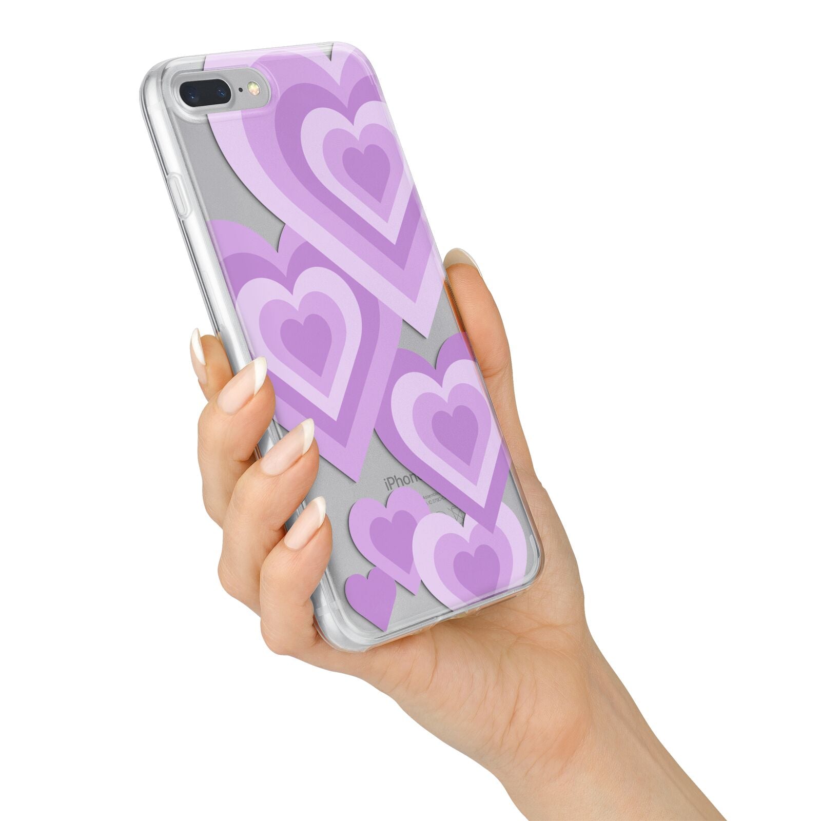 Multi Heart iPhone 7 Plus Bumper Case on Silver iPhone Alternative Image