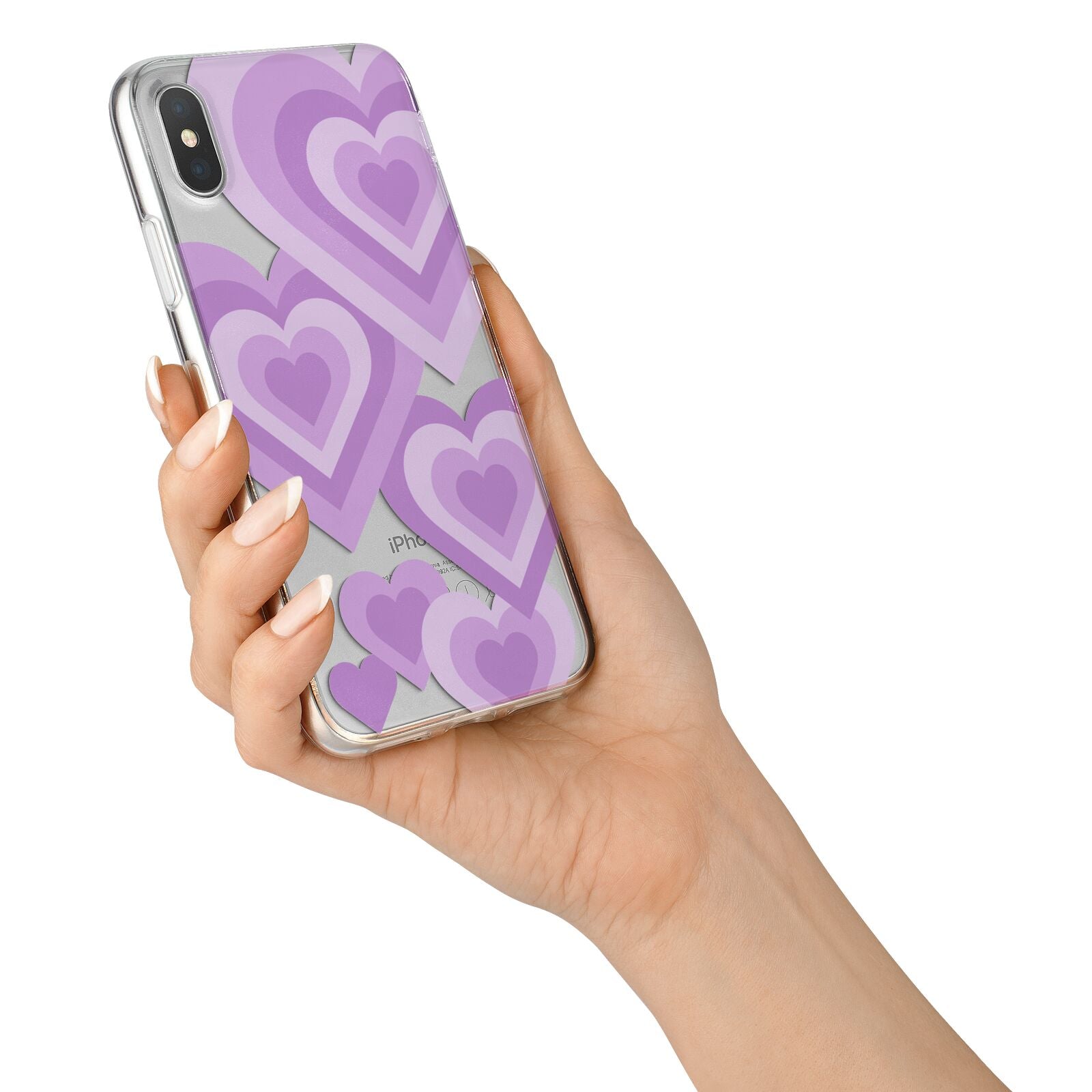 Multi Heart iPhone X Bumper Case on Silver iPhone Alternative Image 2