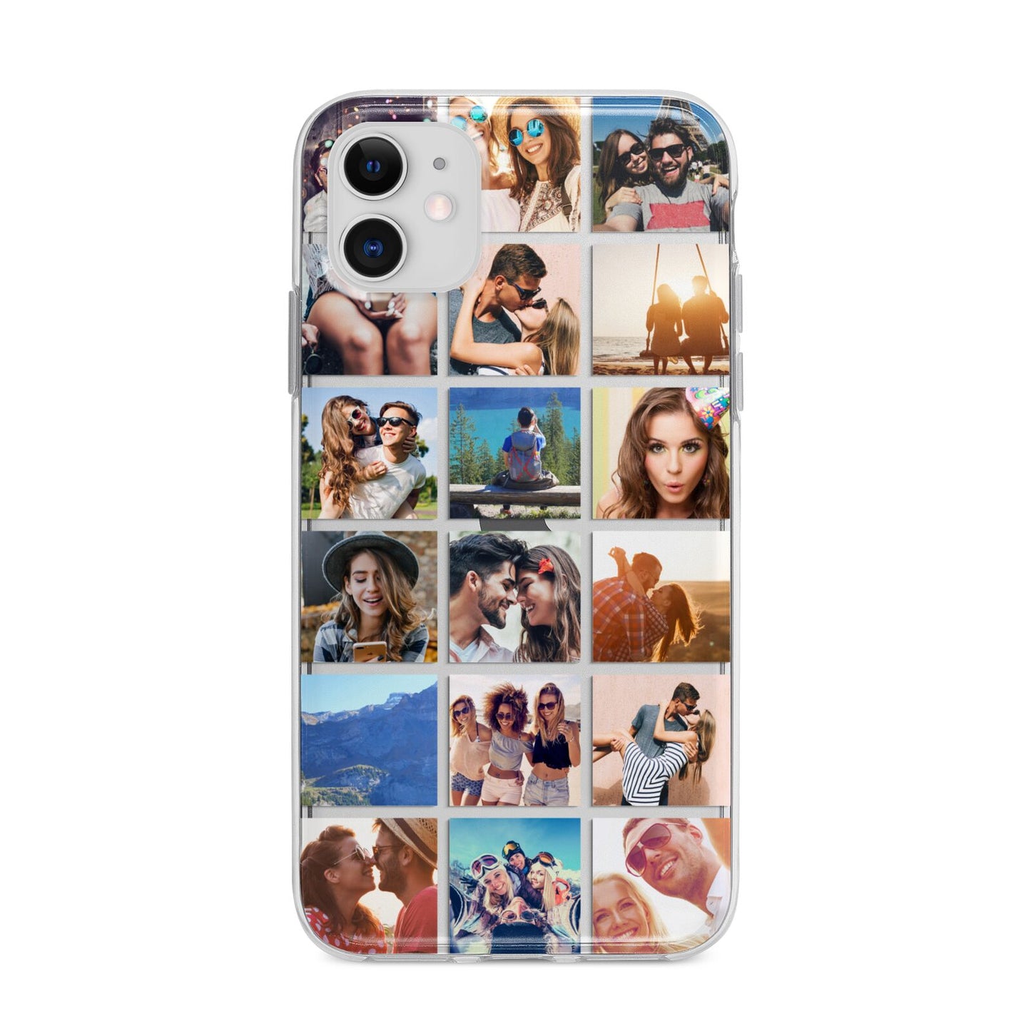 Multi Photo Collage Apple iPhone 11 in White with Bumper Case