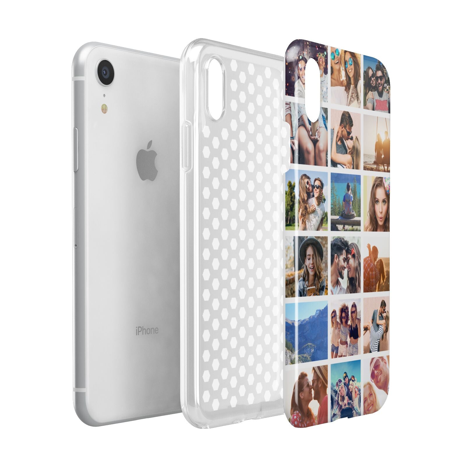Multi Photo Collage Apple iPhone XR White 3D Tough Case Expanded view