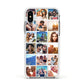 Multi Photo Collage Apple iPhone Xs Impact Case White Edge on Silver Phone