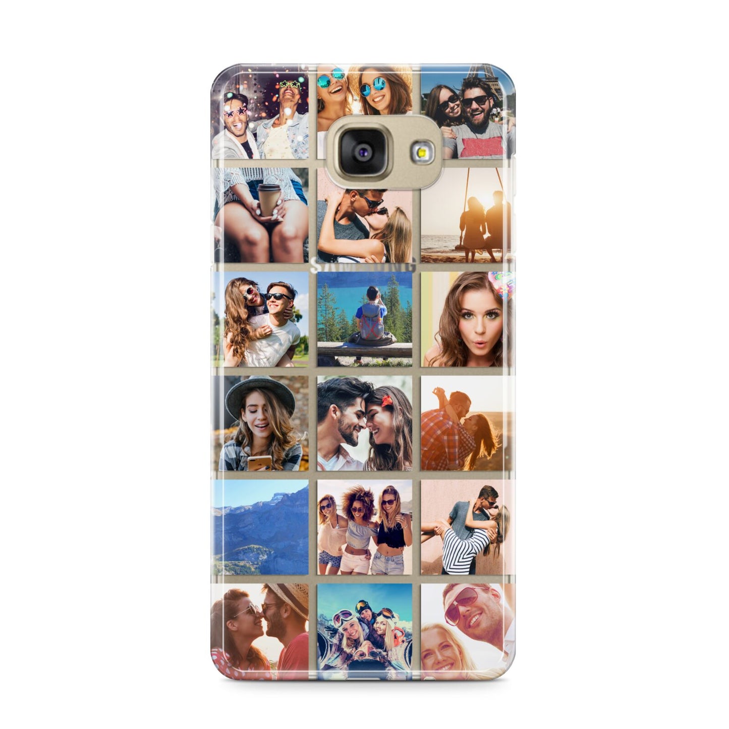 Multi Photo Collage Samsung Galaxy A9 2016 Case on gold phone