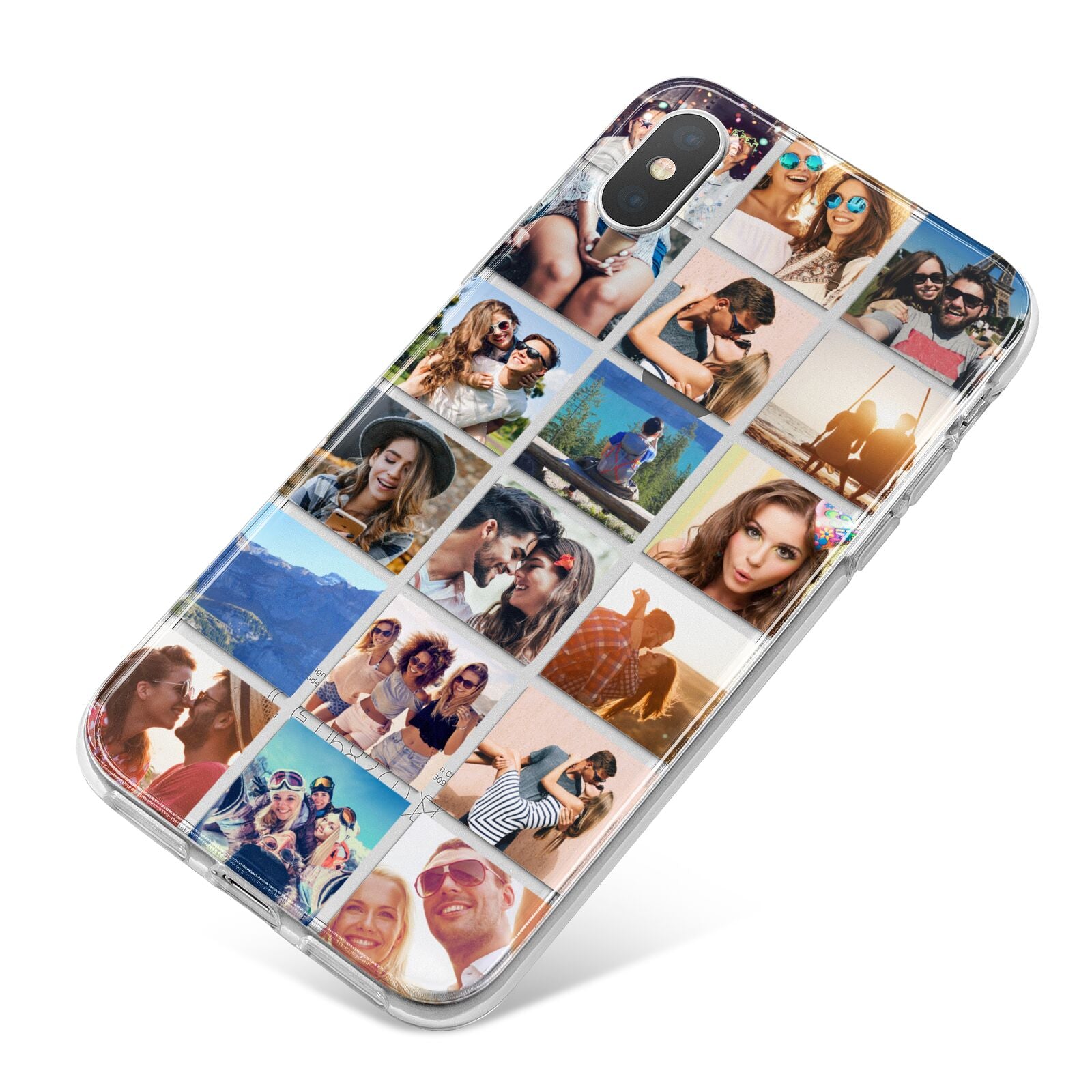 Multi Photo Collage iPhone X Bumper Case on Silver iPhone