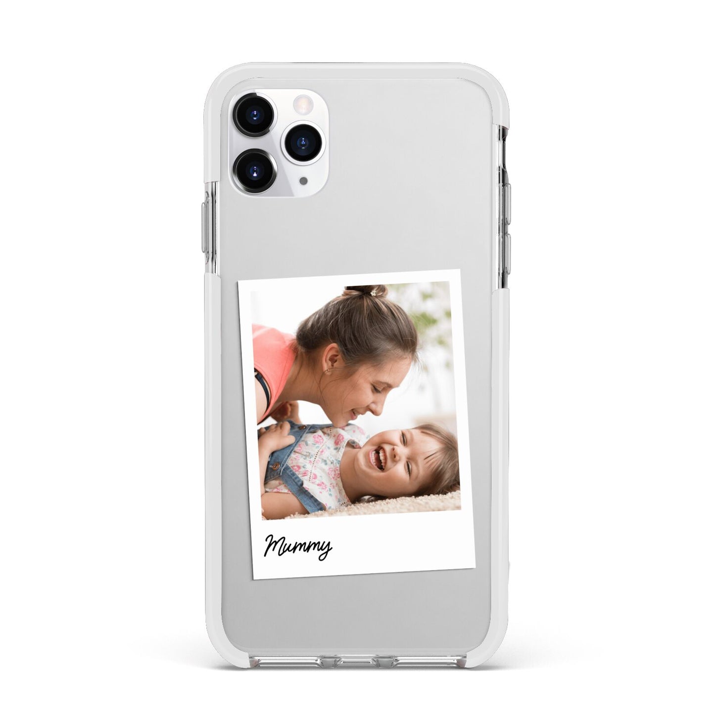 Mummy Photo Apple iPhone 11 Pro Max in Silver with White Impact Case
