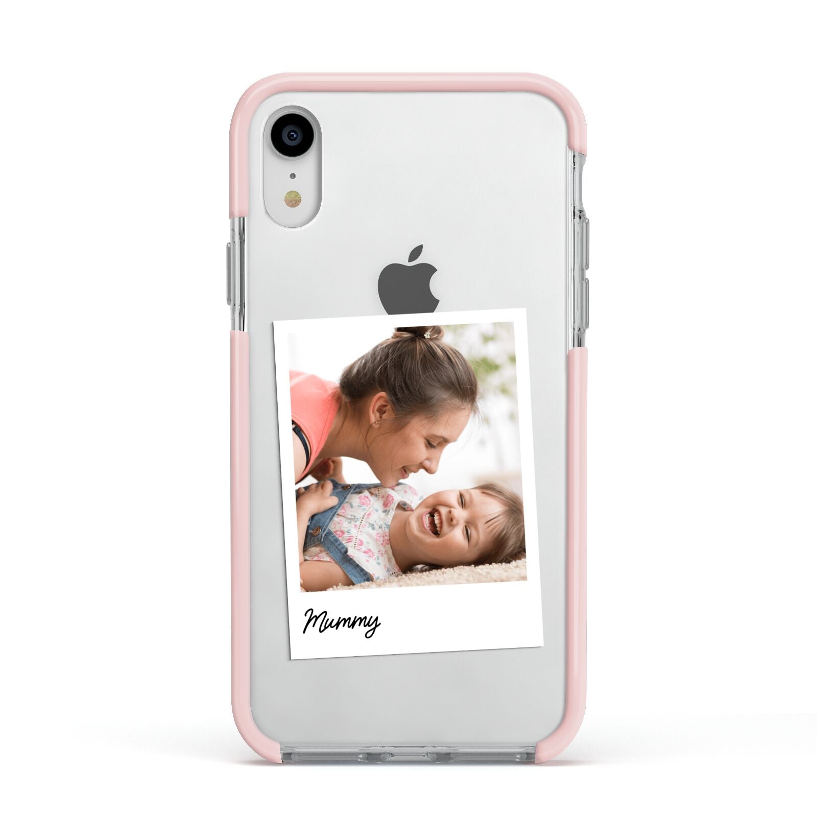 Mummy Photo Apple iPhone XR Impact Case Pink Edge on Silver Phone