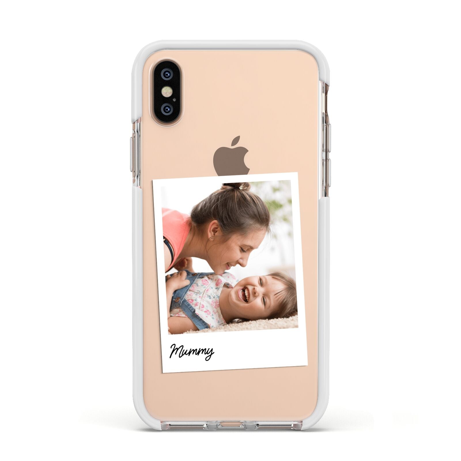 Mummy Photo Apple iPhone Xs Impact Case White Edge on Gold Phone
