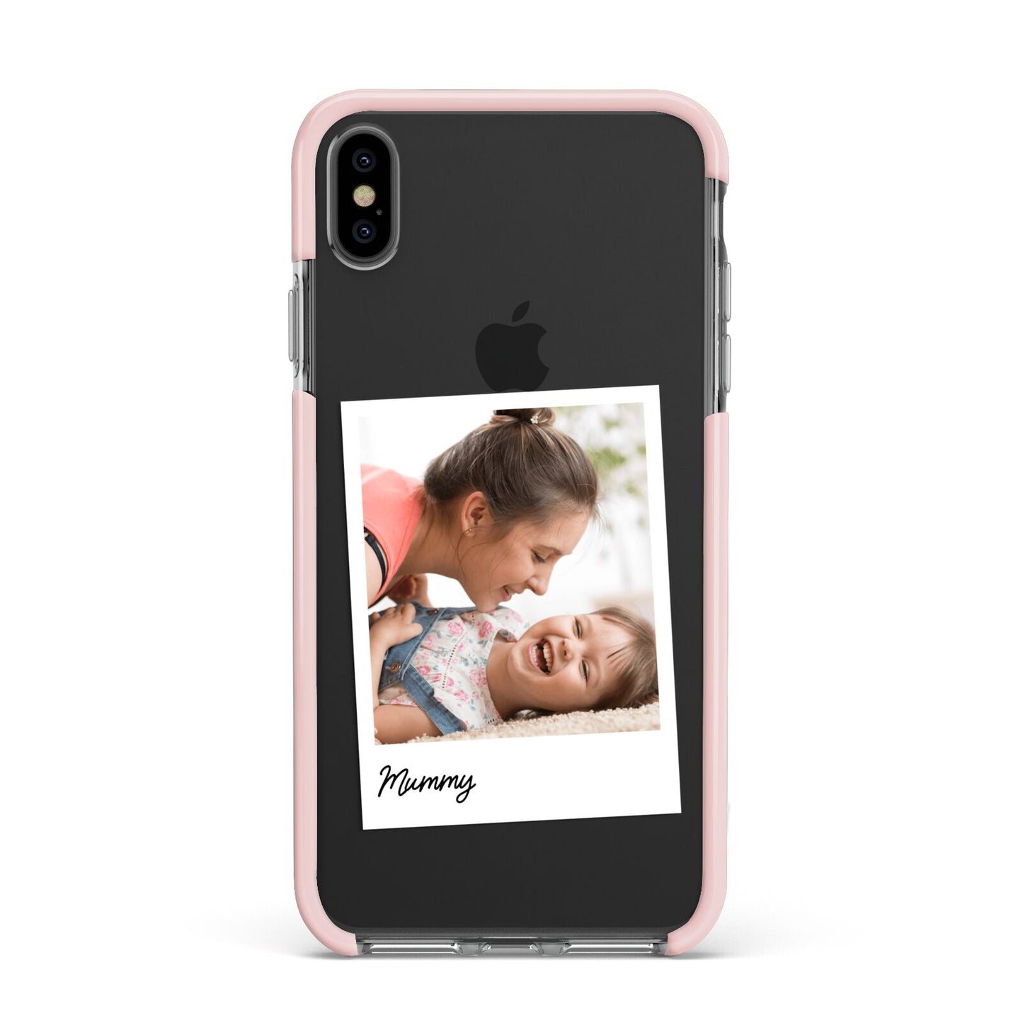 Mummy Photo Apple iPhone Xs Max Impact Case Pink Edge on Black Phone