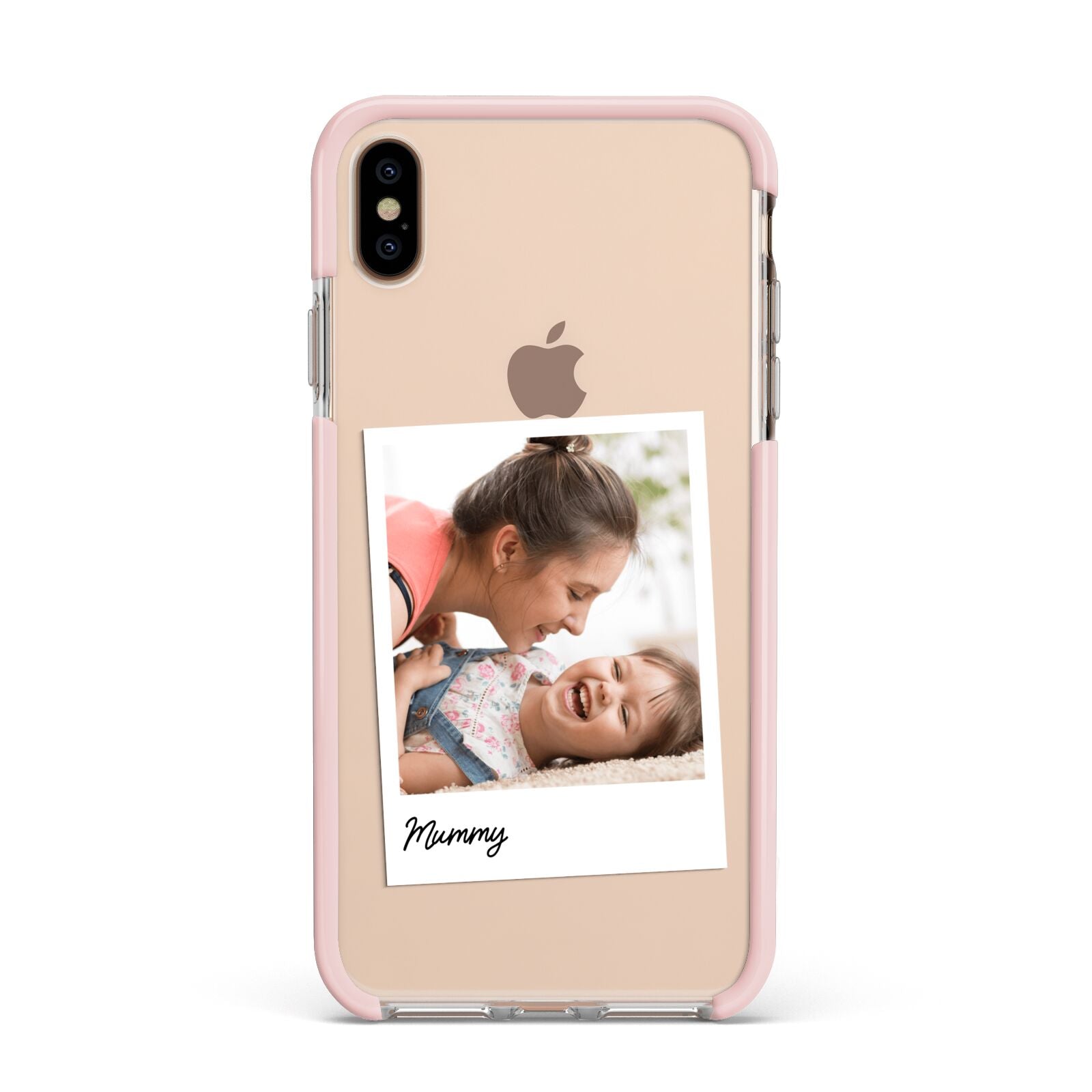 Mummy Photo Apple iPhone Xs Max Impact Case Pink Edge on Gold Phone
