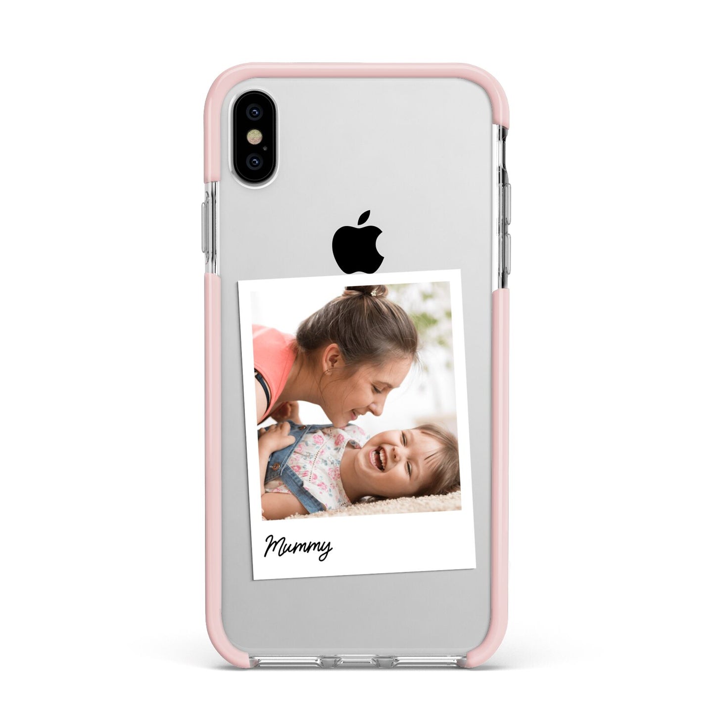 Mummy Photo Apple iPhone Xs Max Impact Case Pink Edge on Silver Phone