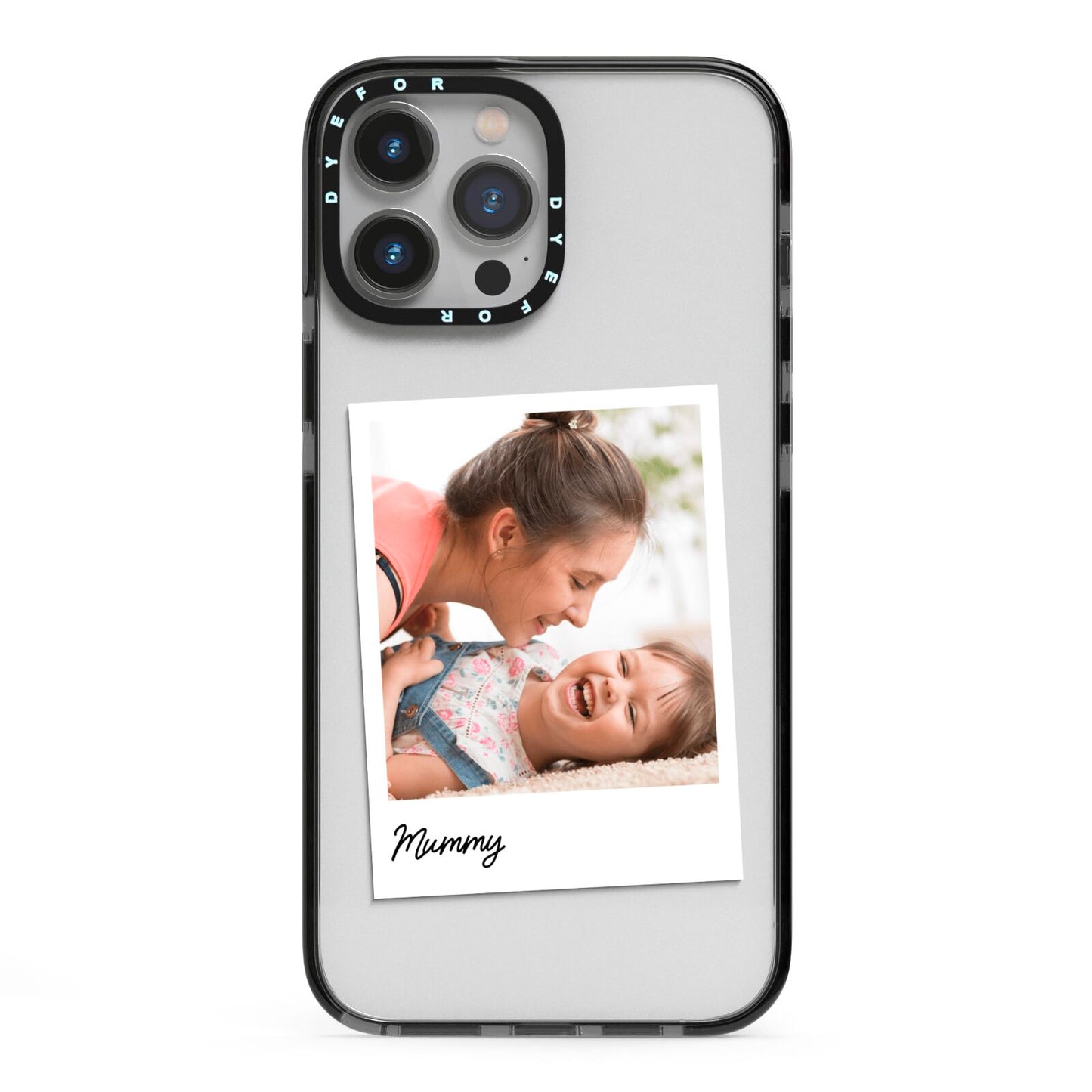 Mummy Photo iPhone 13 Pro Max Black Impact Case on Silver phone
