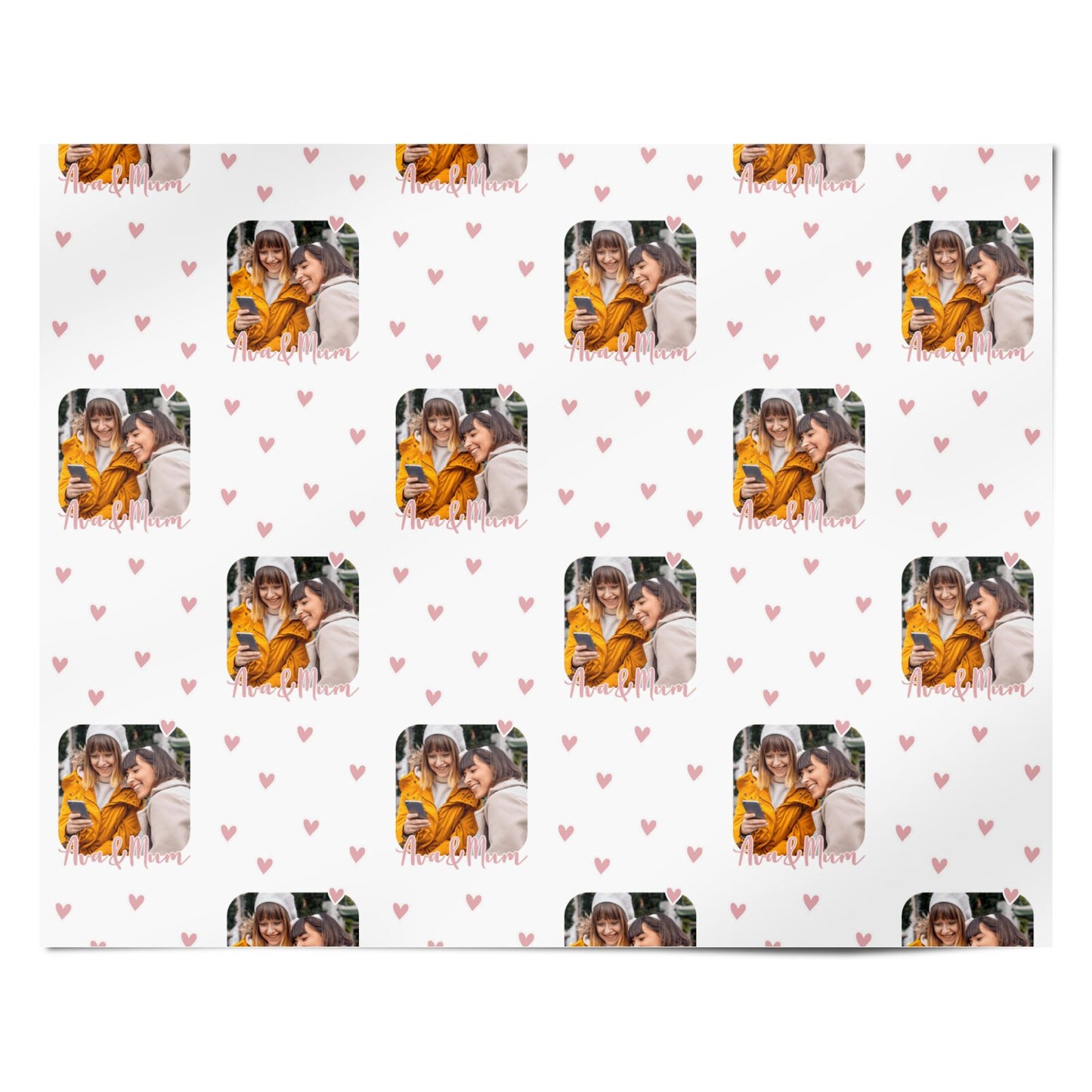 Mummy and Me Custom Photo Personalised Wrapping Paper Alternative