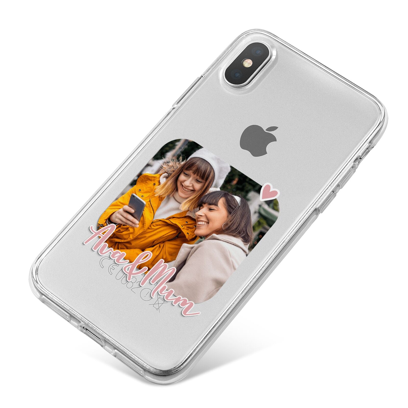 Mummy and Me Custom Photo iPhone X Bumper Case on Silver iPhone