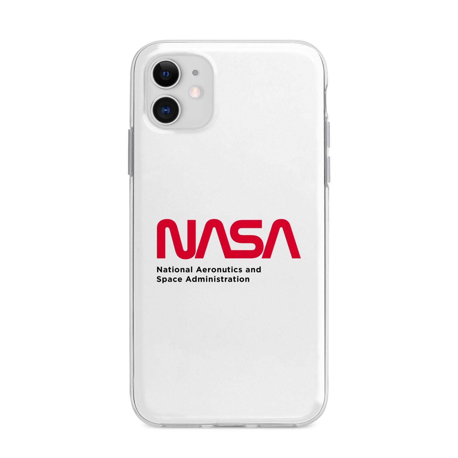 NASA The Worm Logo Apple iPhone 11 in White with Bumper Case
