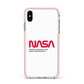 NASA The Worm Logo Apple iPhone Xs Max Impact Case Pink Edge on Silver Phone