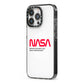 NASA The Worm Logo iPhone 13 Pro Black Impact Case Side Angle on Silver phone