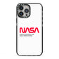NASA The Worm Logo iPhone 13 Pro Max Black Impact Case on Silver phone