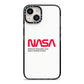 NASA The Worm Logo iPhone 14 Black Impact Case on Silver phone