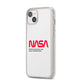 NASA The Worm Logo iPhone 14 Plus Clear Tough Case Starlight Angled Image
