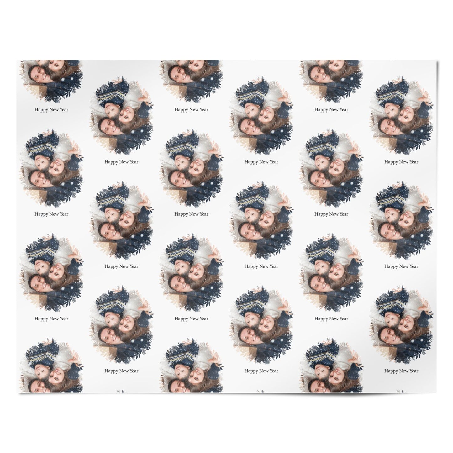 New Year Wreath Personalised Wrapping Paper Alternative