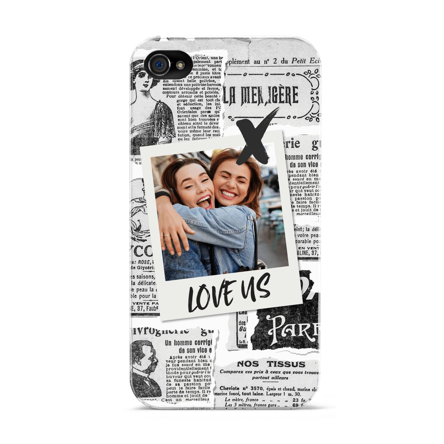 Newspaper Collage Photo Personalised Apple iPhone 4s Case