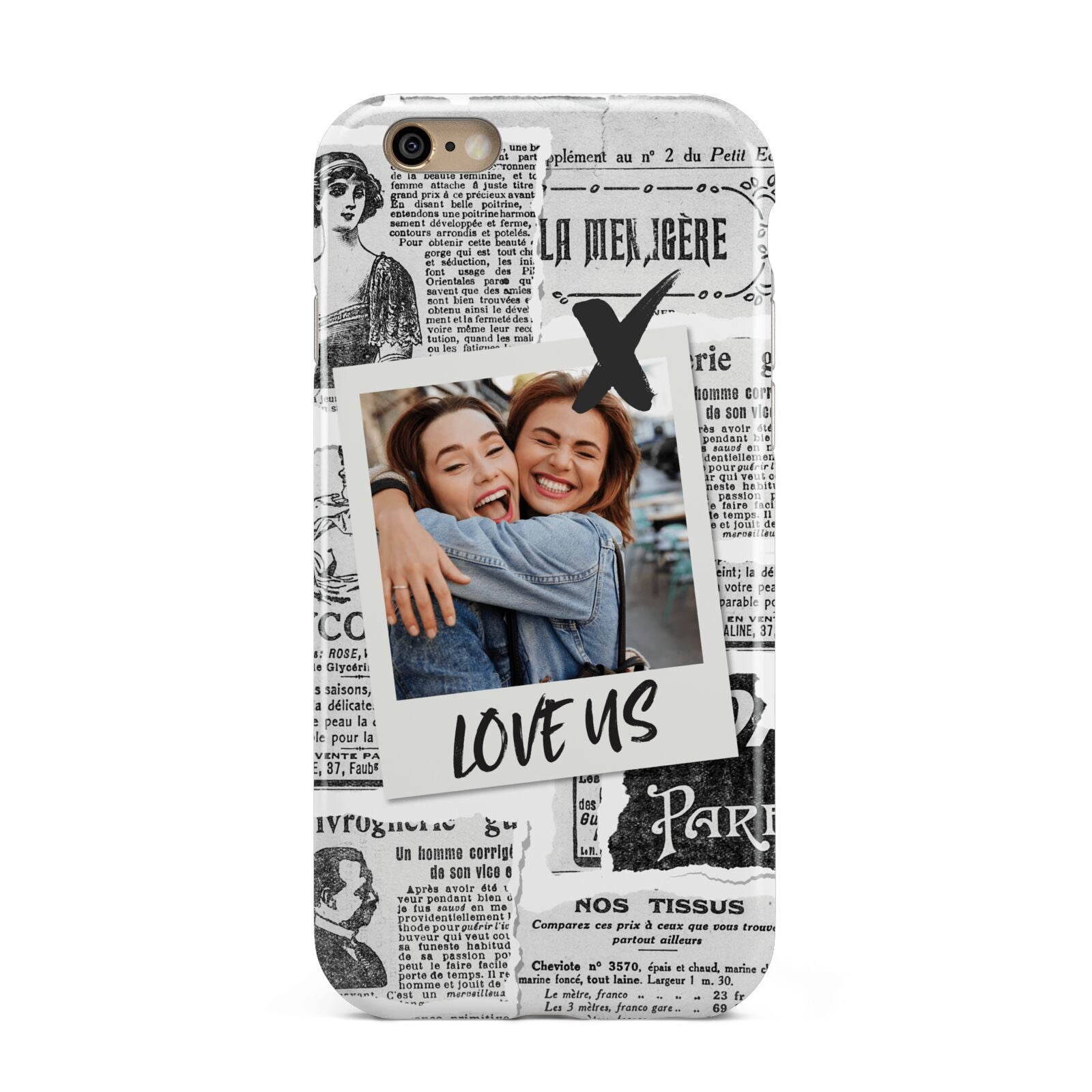 Newspaper Collage Photo Personalised Apple iPhone 6 3D Tough Case