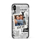 Newspaper Collage Photo Personalised Apple iPhone Xs Max Impact Case Black Edge on Silver Phone