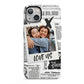 Newspaper Collage Photo Personalised iPhone 13 Full Wrap 3D Tough Case