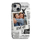 Newspaper Collage Photo Personalised iPhone 13 Mini Full Wrap 3D Tough Case