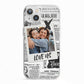 Newspaper Collage Photo Personalised iPhone 13 TPU Impact Case with White Edges