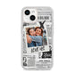 Newspaper Collage Photo Personalised iPhone 14 Clear Tough Case Starlight