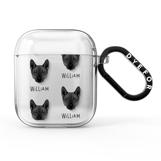 Norwegian Buhund Icon with Name AirPods Clear Case